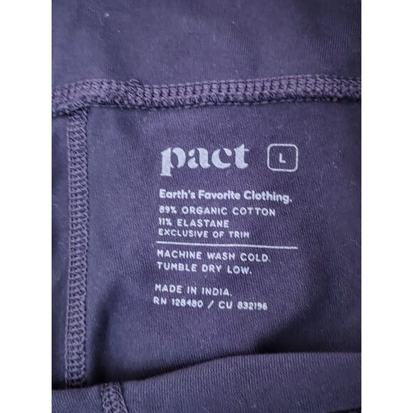 Pact Organic Cotton Leggings Women’s Size Large Blue Fitness Athleisure Running - Picture 2 of 5